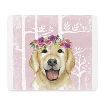 Forest friends in the pink fairytale forest - The faithful dog - Mouse Pad (horizontal) - white - Front