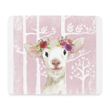 Wald Freunde im Rosa Märchenwald - Das süße Lamm - Mousepad (Querformat) - Weiß - Vorne