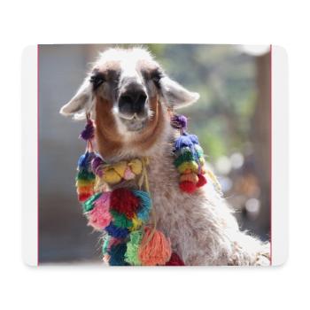 Alpaca Lama animal animals vacation holiday image Peru Hip - Mouse Pad (horizontal) - white - Front