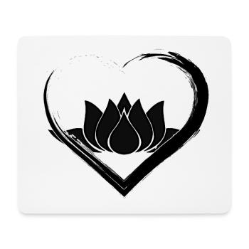 Coeur noir Lotus - Tapis de souris (format paysage) - blanc - Devant
