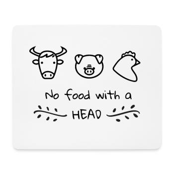 Vegan Plant Based No Food with a Head - Mousepad (Querformat) - Weiß - Vorne