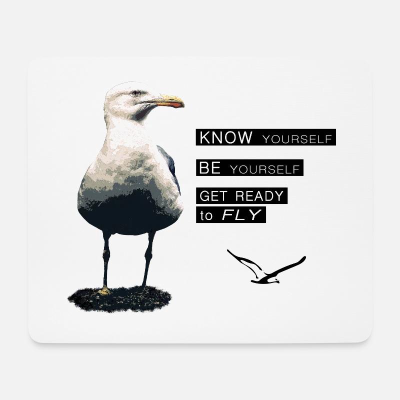 Die Lebensphilosophie der Möwe - Mousepad (Querformat) - Weiß