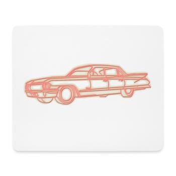 Voiture ancienne au néon - Tapis de souris (format paysage) - blanc - Devant