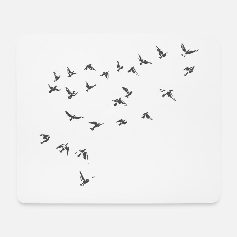 Hand-Drawn Birds - Mouse Pad (horizontal) - white