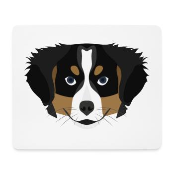 Chiot de montagne Bernese Mountain Illustration - Tapis de souris (format paysage) - blanc - Devant
