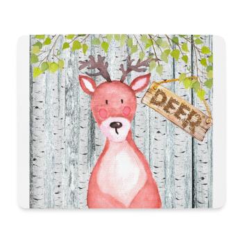 Tierfreunde im Wald - Der kleine Hirsch - Mousepad (Querformat) - Weiß - Vorne