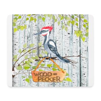 Tierfreunde im Wald - Der kleine Specht - Mousepad (Querformat) - Weiß - Vorne