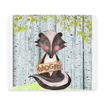 Tierfreunde im Wald - Der kleine Dachs - Mousepad (Querformat) - Weiß - Vorne