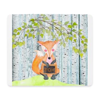 Tierfreunde im Wald - Der kleine Fuchs - Mousepad (Querformat) - Weiß - Vorne