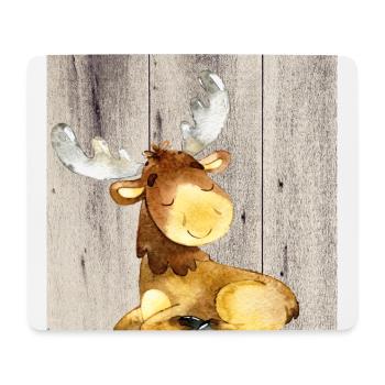 Tierfreunde im Wald - Der kleine Hirsch - Mousepad (Querformat) - Weiß - Vorne