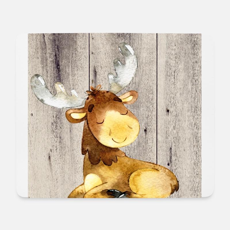 Tierfreunde im Wald - Der kleine Hirsch - Mousepad (Querformat) - Weiß