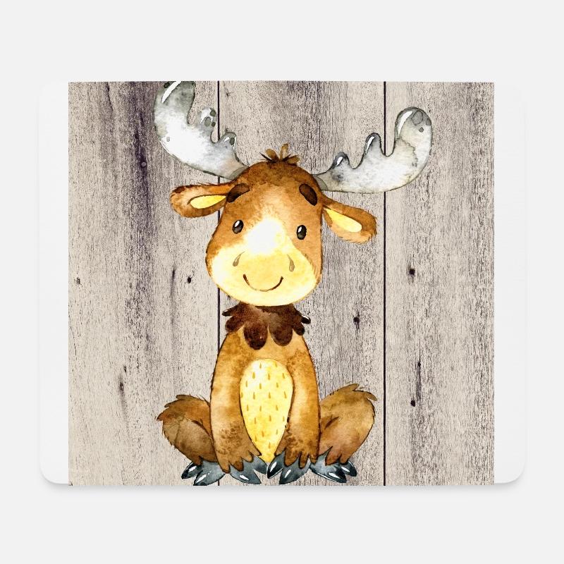 Tierfreunde im Wald - Der kleine Hirsch - Mousepad (Querformat) - Weiß