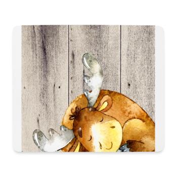 Tierfreunde im Wald - Der kleine Hirsch - Mousepad (Querformat) - Weiß - Vorne