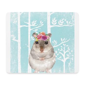 Forest friends in the blue fairytale forest - The hamster - Mouse Pad (horizontal) - white - Front