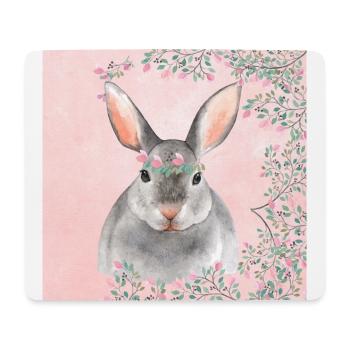 Wald Freunde im Rosa Blütenwald - Der Hase - Mousepad (Querformat) - Weiß - Vorne