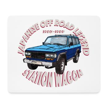 Station wagon blue / blue - Mouse Pad (horizontal) - white - Front