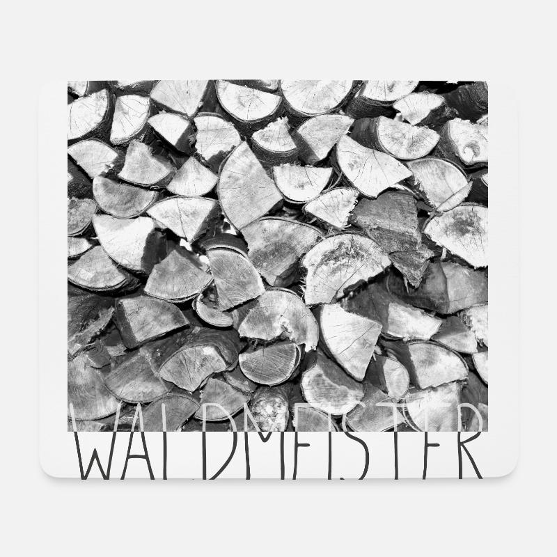 Waldmeister im Holz machen (dunkle Schrift) - Mousepad (Querformat) - Weiß