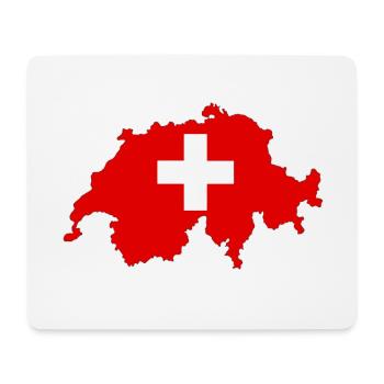 Flagge der Schweiz und Karte der Schweiz - Mousepad (Querformat) - Weiß - Vorne