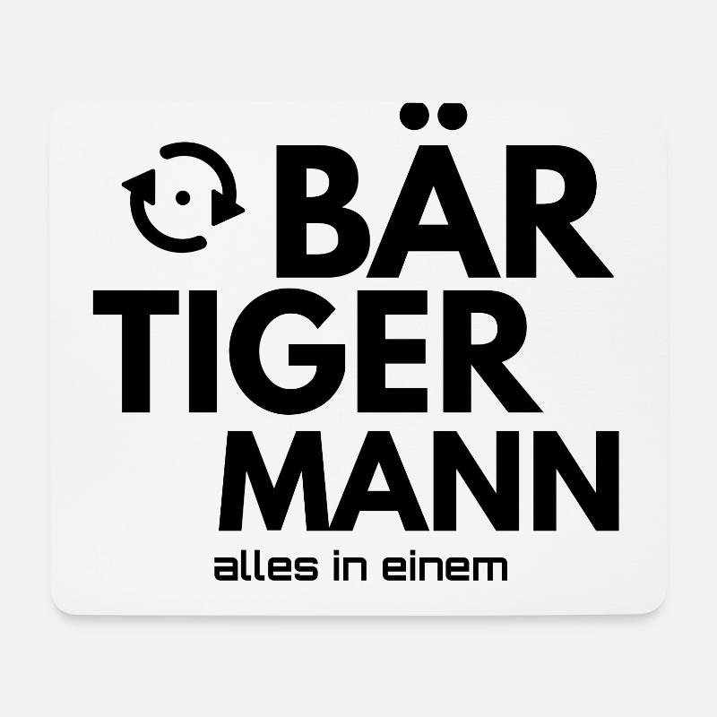 BÄR TIGER MANN - Mousepad (Querformat) - Weiß