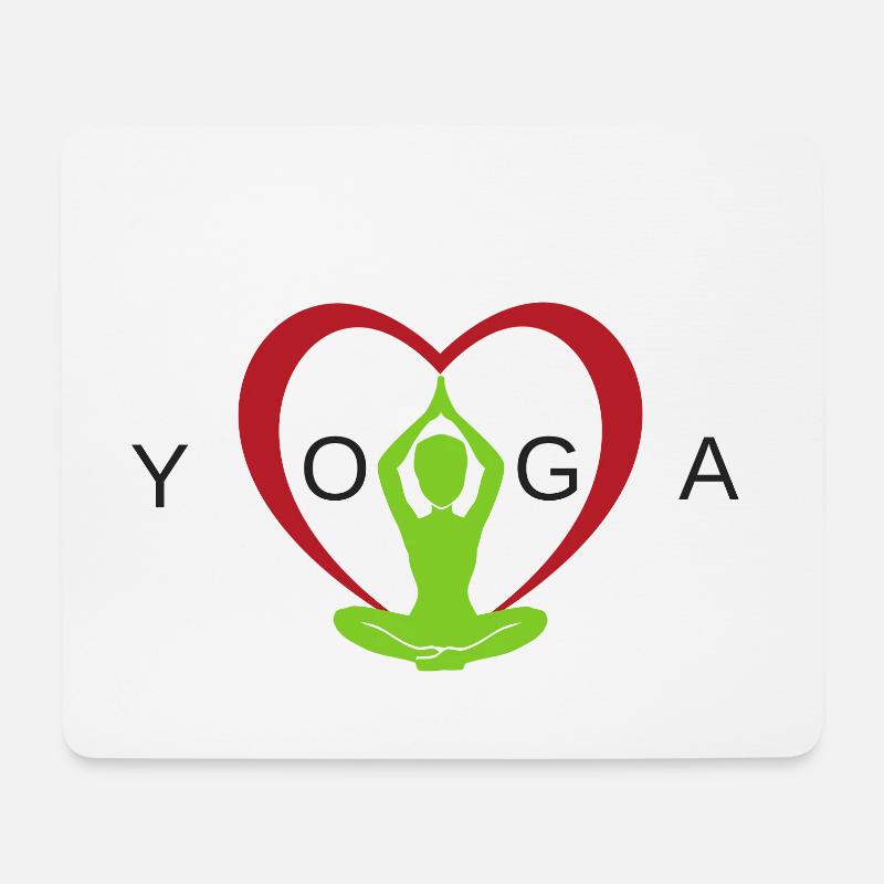 Yoga Herz - Mousepad (Querformat) - Weiß