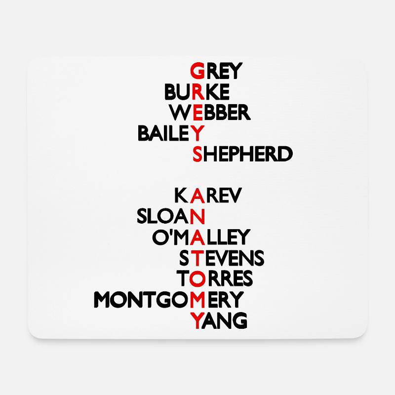 Greys Anatomy Cast - Mousepad (Querformat) - Weiß