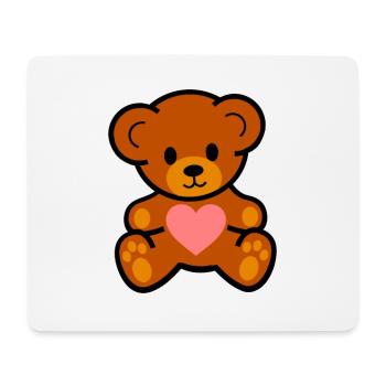 Ours en peluche doux - Tapis de souris (format paysage) - blanc - Devant