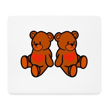 ours en peluche - Tapis de souris (format paysage) - blanc - Devant