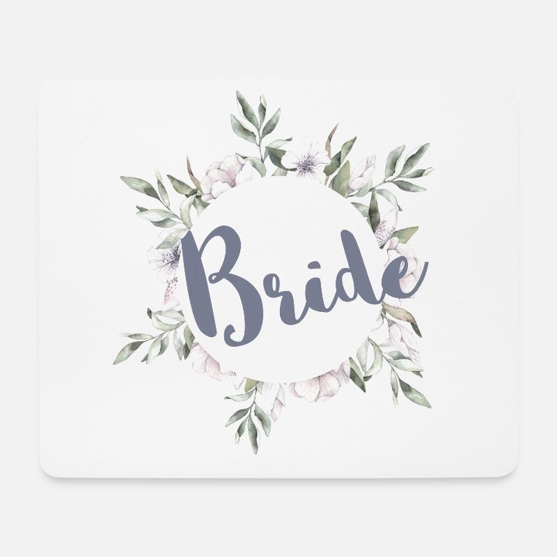 Bride Greenery & Blüten Braut - Mousepad (Querformat) - Weiß