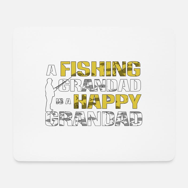 Ein fischender Opa ist ein glücklicher Opa - Mousepad (Querformat) - Weiß
