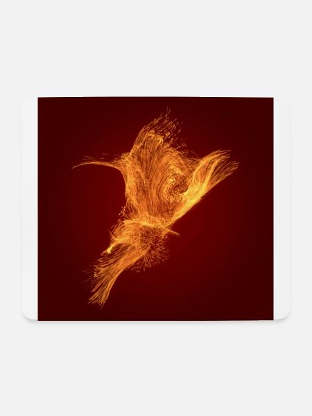 Der Flug des Phoenix rot - Mousepad (Querformat) - Weiß