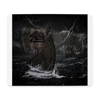 Wikinger Schiffe Valknut Sturm Blitz Geschenk - Mousepad (Querformat) - Weiß - Vorne