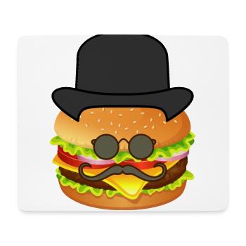 Gentleman Burger - Drôle - Humour Hipster - Tapis de souris (format paysage) - blanc - Devant