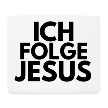 Ich folge Jesus - Mousepad (Querformat) - Weiß - Vorne