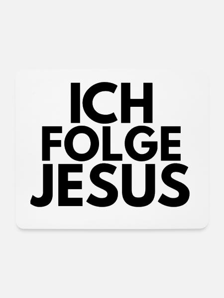 Ich folge Jesus - Mousepad (Querformat) - Weiß