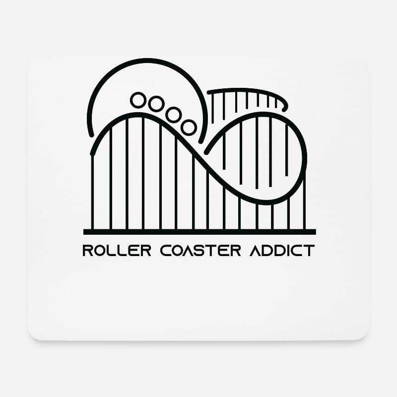 Roller Coaster Addict - Achterbahn Fan - Mousepad (Querformat) - Weiß