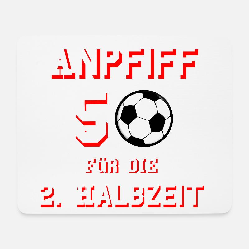 50. Geburtstag Fußball - Mousepad (Querformat) - Weiß