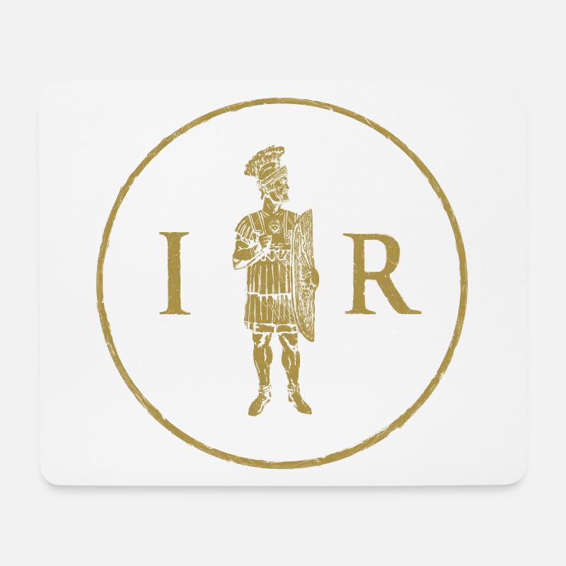 Prätorianer und Initialen IMPERIUM ROMANUM - Mousepad (Querformat) - Weiß