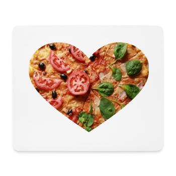 Pizza Herz - Mousepad (Querformat) - Weiß - Vorne