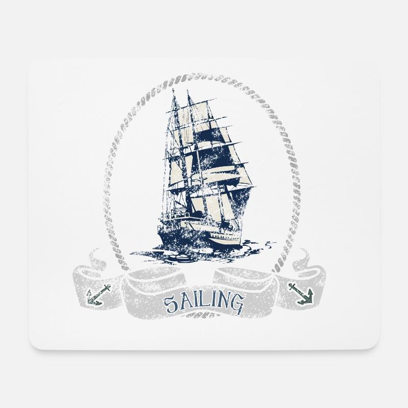 Segelboot - Mousepad (Querformat) - Weiß