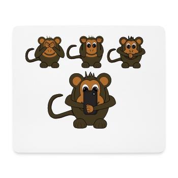 Monkeys funny - Mouse Pad (horizontal) - white - Front