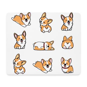 Kawaii Corgi - Mousepad (Querformat) - Weiß - Vorne