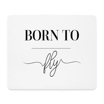 BORN TO FLY, planeur, avion, aviation, - Tapis de souris (format paysage) - blanc - Devant