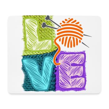 I love knitting and crocheting and wool - Mouse Pad (horizontal) - white - Front