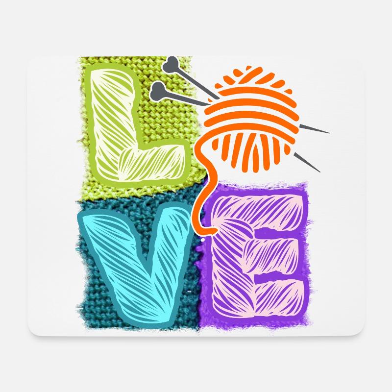I love knitting and crocheting and wool - Mouse Pad (horizontal) - white