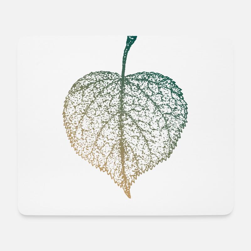 Lindenblatt - Mousepad (Querformat) - Weiß
