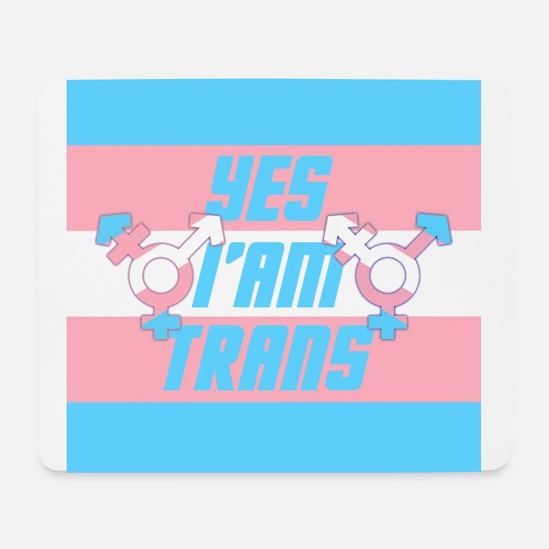 oui je suis trans - Tapis de souris (format paysage) - blanc