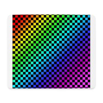 Motif damier coloré - Tapis de souris (format paysage) - blanc - Devant