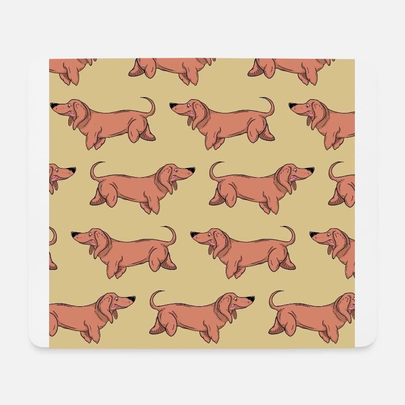 Dachshund pattern - Mouse Pad (horizontal) - white