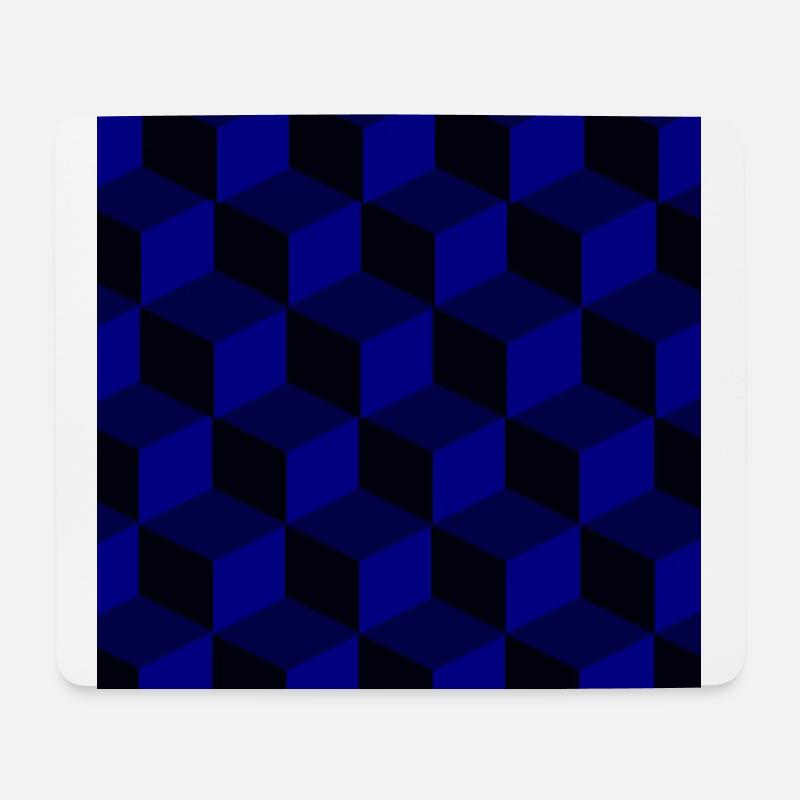 3D blue cubes - Mouse Pad (horizontal) - white