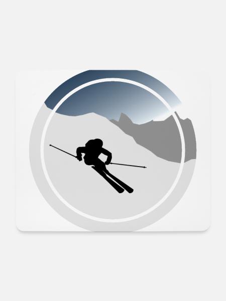 Skifahrer - Ski - Wintersport - Mousepad (Querformat) - Weiß
